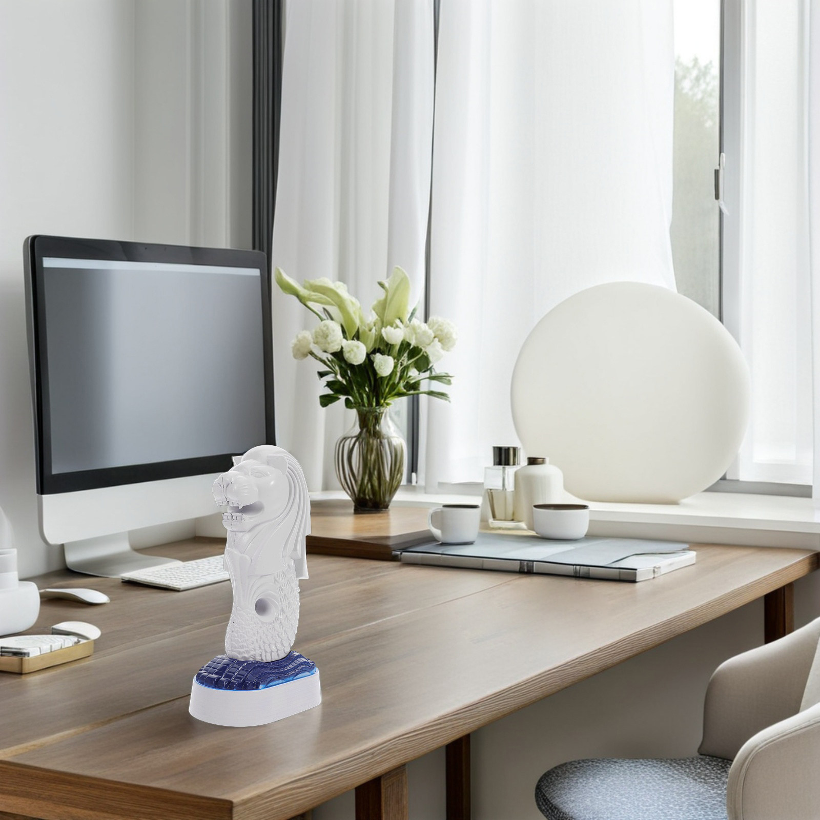 Home Office Architecture - 싱가포르 머라이언 탁상용 사자 조각상, 가정