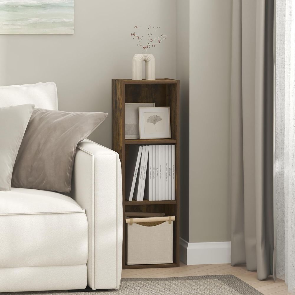 Home Office Bookshelves - 3단 좁은 책장, 10인치 폭의 수납