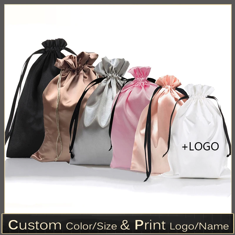 Home Office Number - 10PCS 맞춤형 새틴 익스텐션 헤어 가방