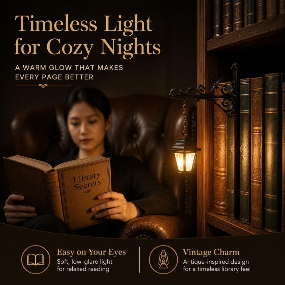 Home Office And Library - 미니 빈티지 라이브러리 랜턴 북 누크