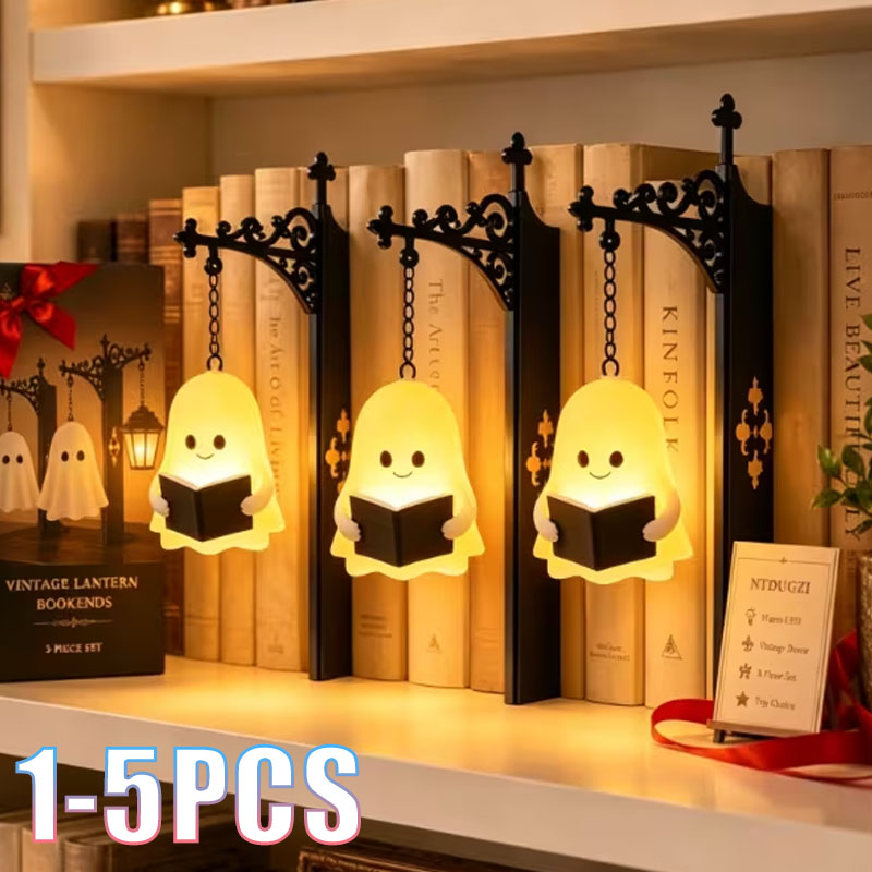 Home Office And Library - 1-5PCS 할로윈 빈티지 LED 책꽂이 장식