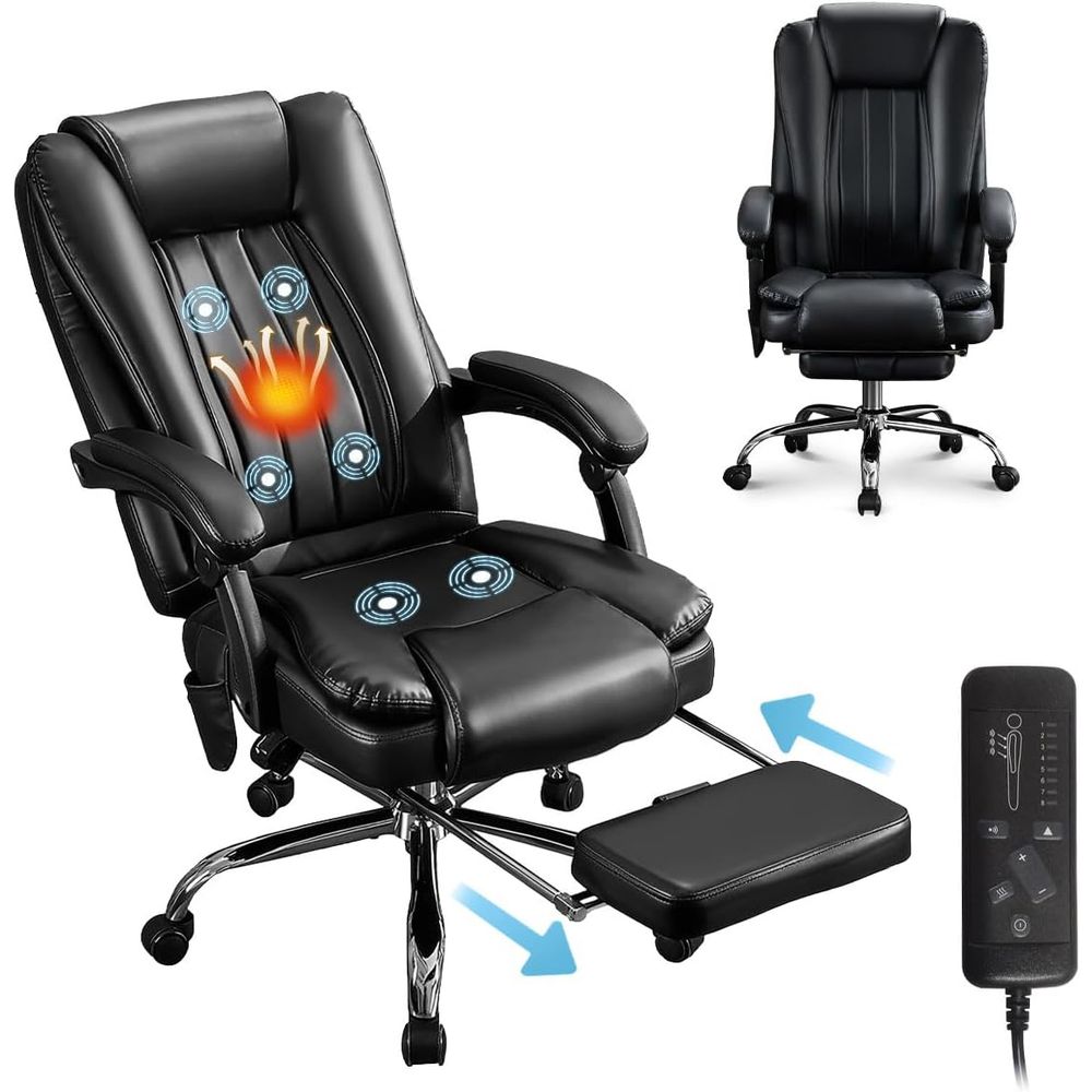 Home Office Chair - 고급형 하이백 인체공학 의자 (6포인트 마사지,