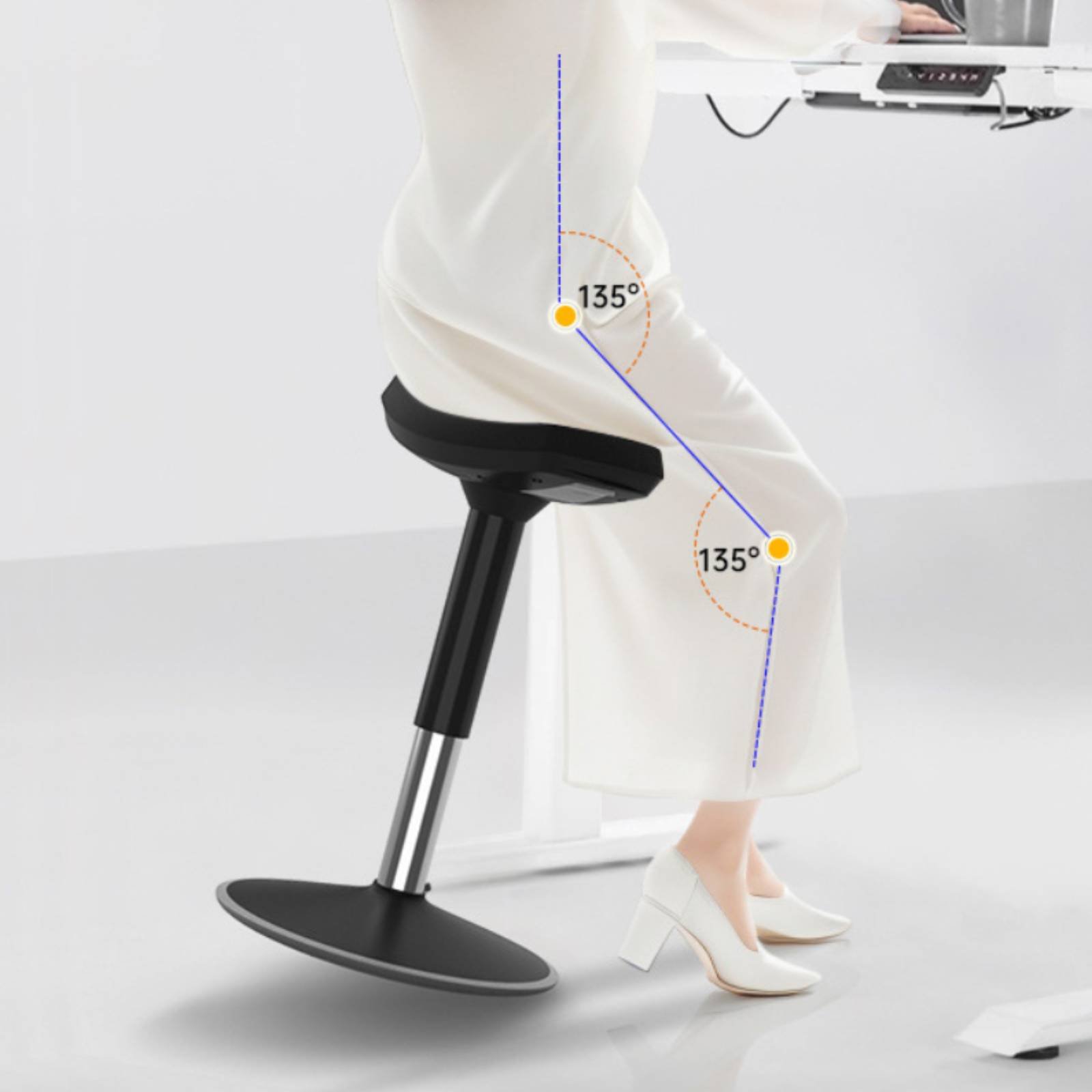Home Office Chair - 편안한 장시간 앉기 좋은 안장형 스툴,