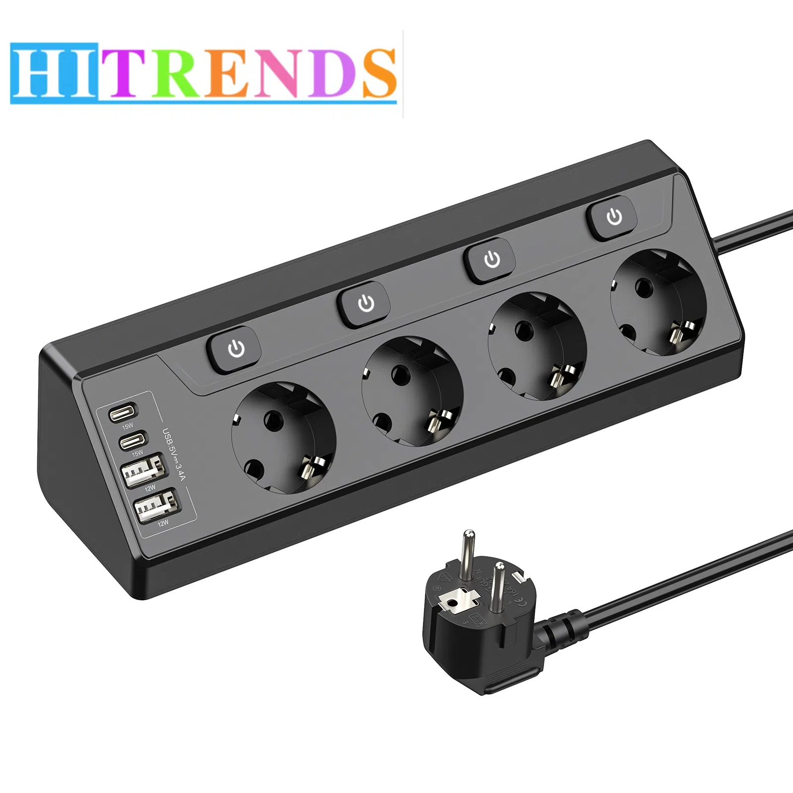 Power Strip Desk - 유로 표준 멀티 플러그 데스크탑 파워