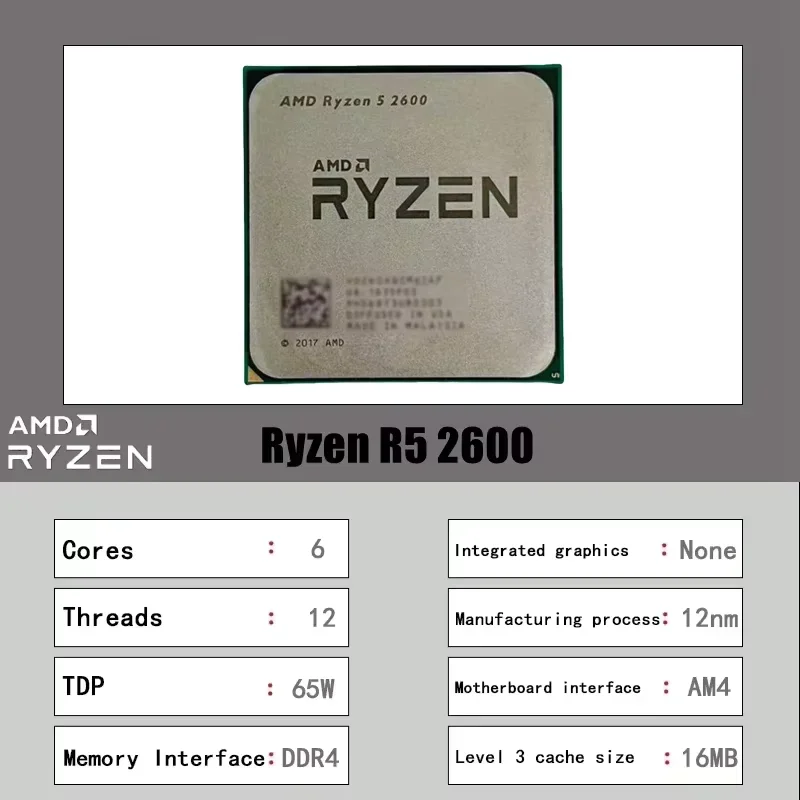 AMD 라이젠 5 2600 R5 2600 데스크탑 게이 - Home Office Budget 리뷰 및 가격