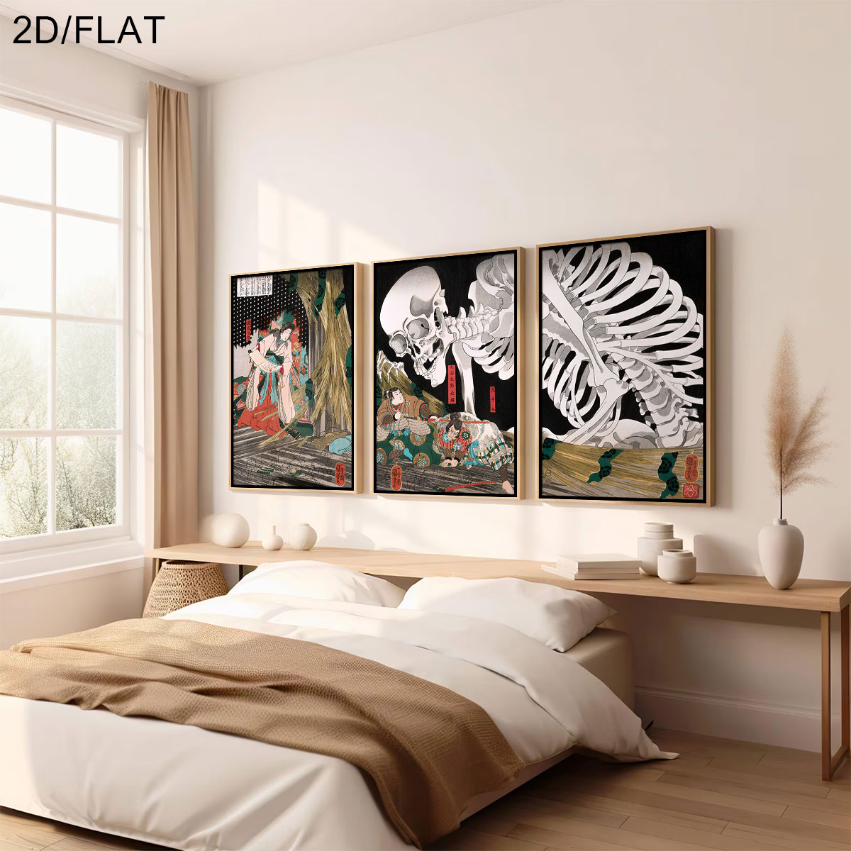3pcs 레트로 일본 타키야샤 마녀 & 해골 유령 캔버 - Home Office Image 리뷰 및 가격