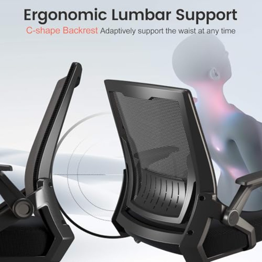 인체공학적 사무용 의자, 접이식 팔걸이, 통기성 메쉬  - Home Office Chair 리뷰 및 가격