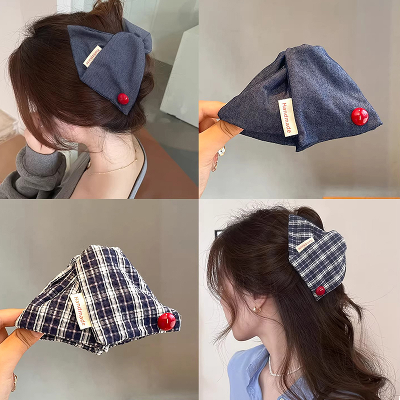 삼각형 헤어 클로 클립 여성 소녀 대학 스타일 빈티지  - Home Office Equipment 리뷰 및 가격