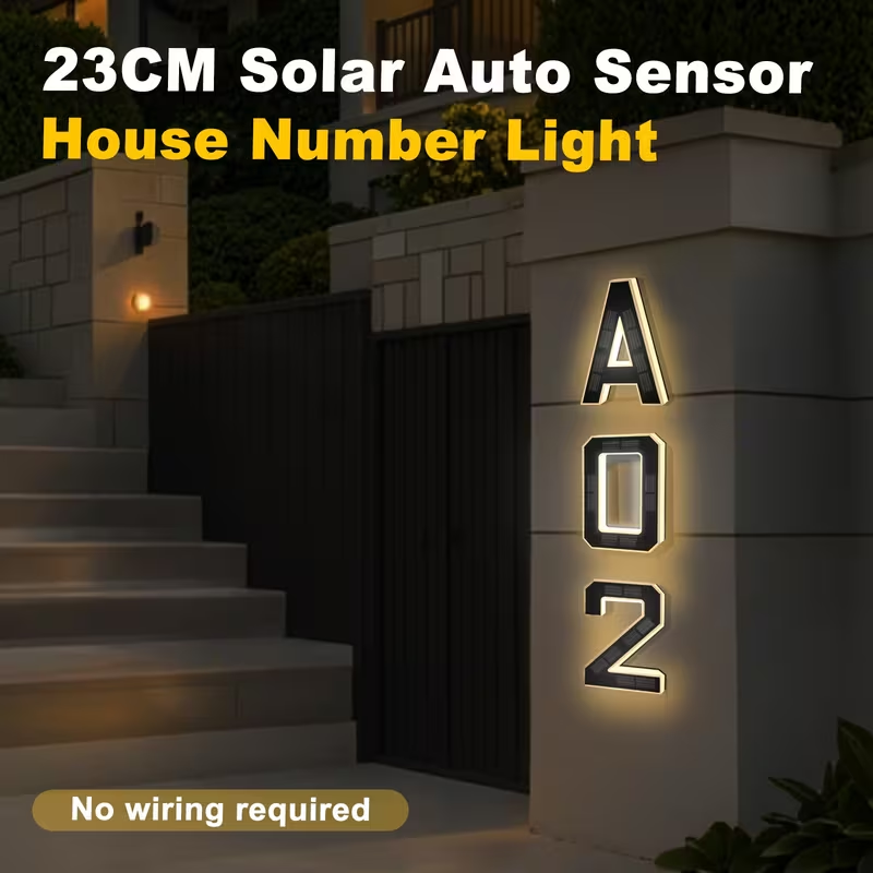 23cm 태양광 LED 주소 표지판, 디지털 집 번호등 - Home Office Number 리뷰 및 가격