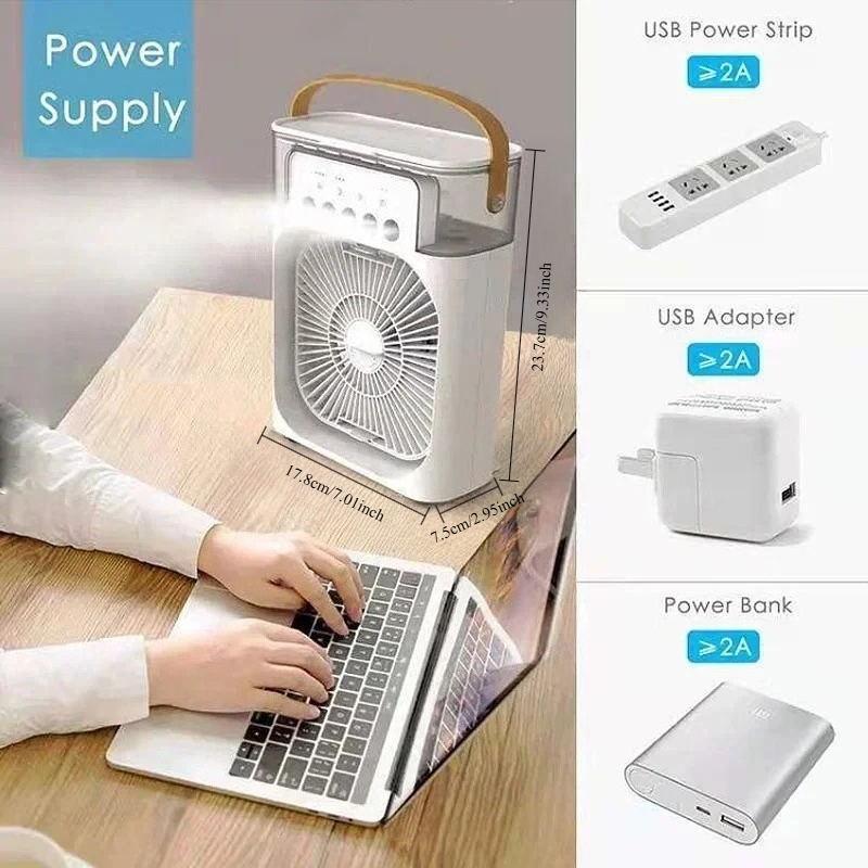 3 in 1 미니 에어쿨러 휴대용 냉풍기 LED 야간  - Home Office Gadgets 리뷰 및 가격