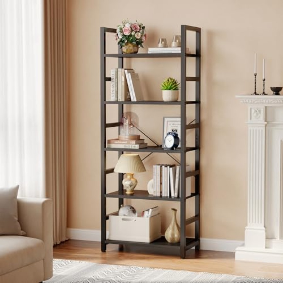 5단 책장, 모던한 높이의 책장, 거실, 침실, 홈 오 - Home Office Bookshelves 리뷰 및 가격