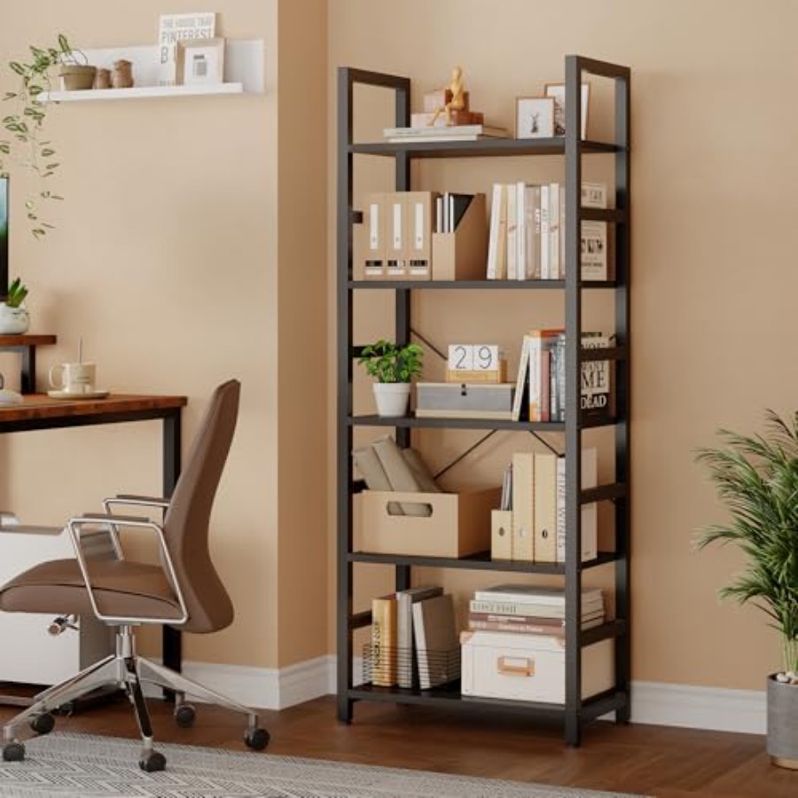 5단 책장, 모던한 높이의 책장, 거실, 침실, 홈 오 - Home Office Bookshelves 리뷰 및 가격