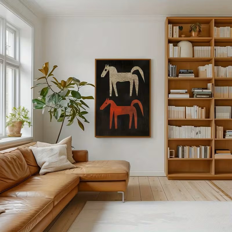 서부 말 테마 디자인을 담은 동물 캔버스 포스터 벽,  - Home Office Interior Design 리뷰 및 가격