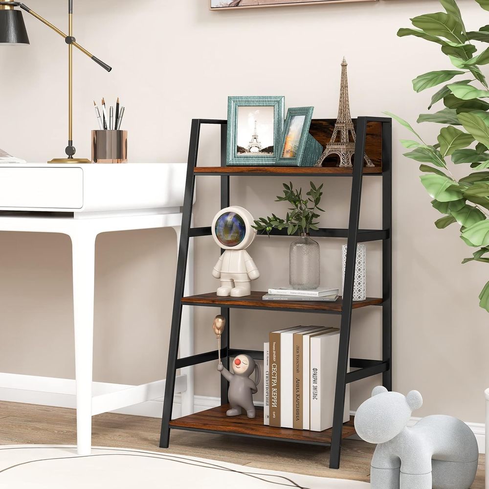 3단 목재 산업용 책장, 금속 프레임, 넘어짐 방지 기 - Home Office Bookshelves 리뷰 및 가격