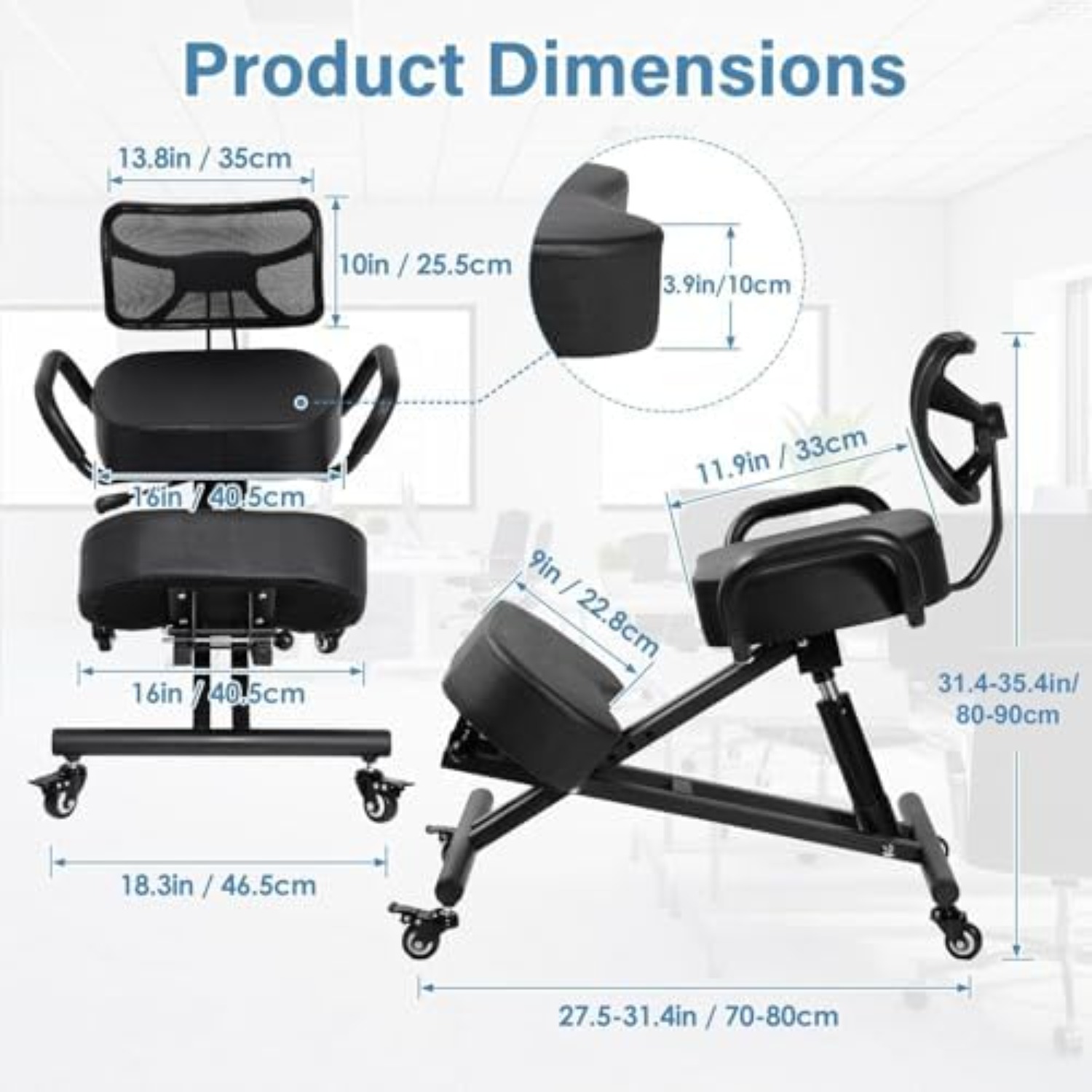 인체공학적 무릎꿇이 의자, 조절 가능한 등받이, 사무실 - Home Office Chair 리뷰 및 가격