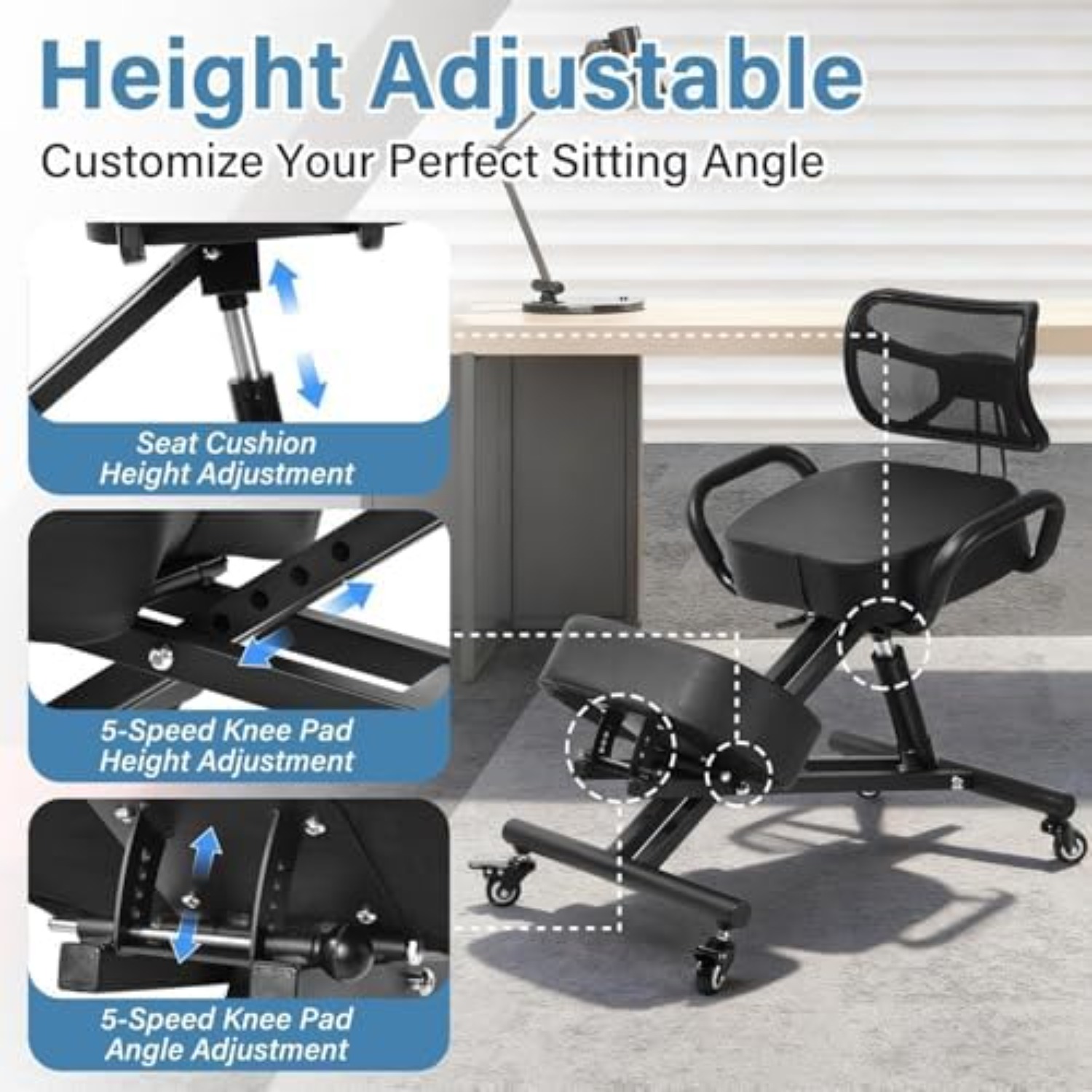 인체공학적 무릎꿇이 의자, 조절 가능한 등받이, 사무실 - Home Office Chair 리뷰 및 가격