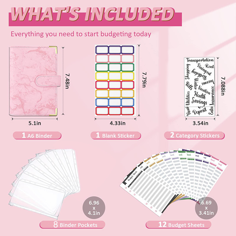 새 예산안 노트북, A6 현금 봉투, 재무관리용 6 홀 - Home Office Budget 리뷰 및 가격