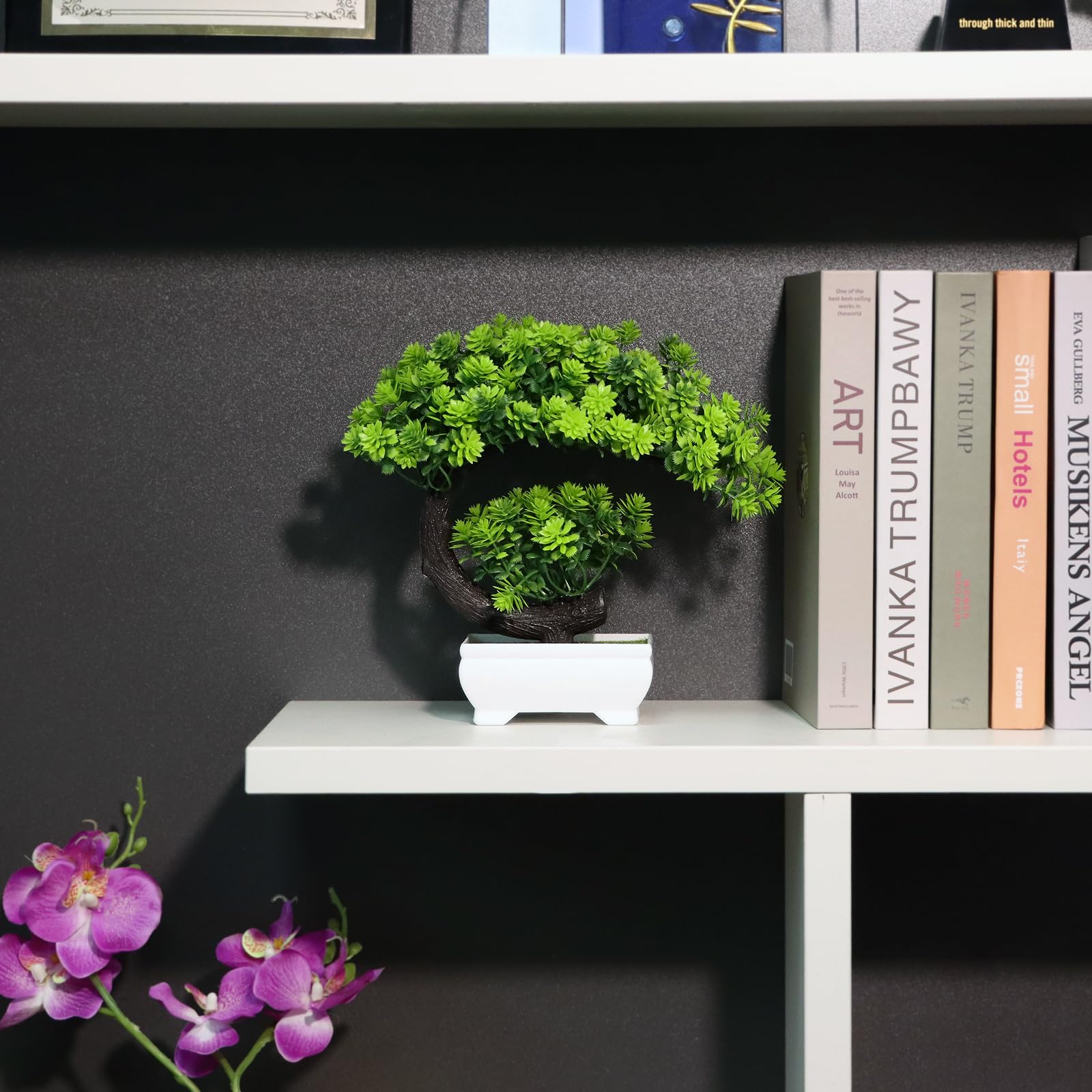 Uflower 소형 인조 식물 녹색 플라스틱 화분 분재 - Home Office Bookshelves 리뷰 및 가격