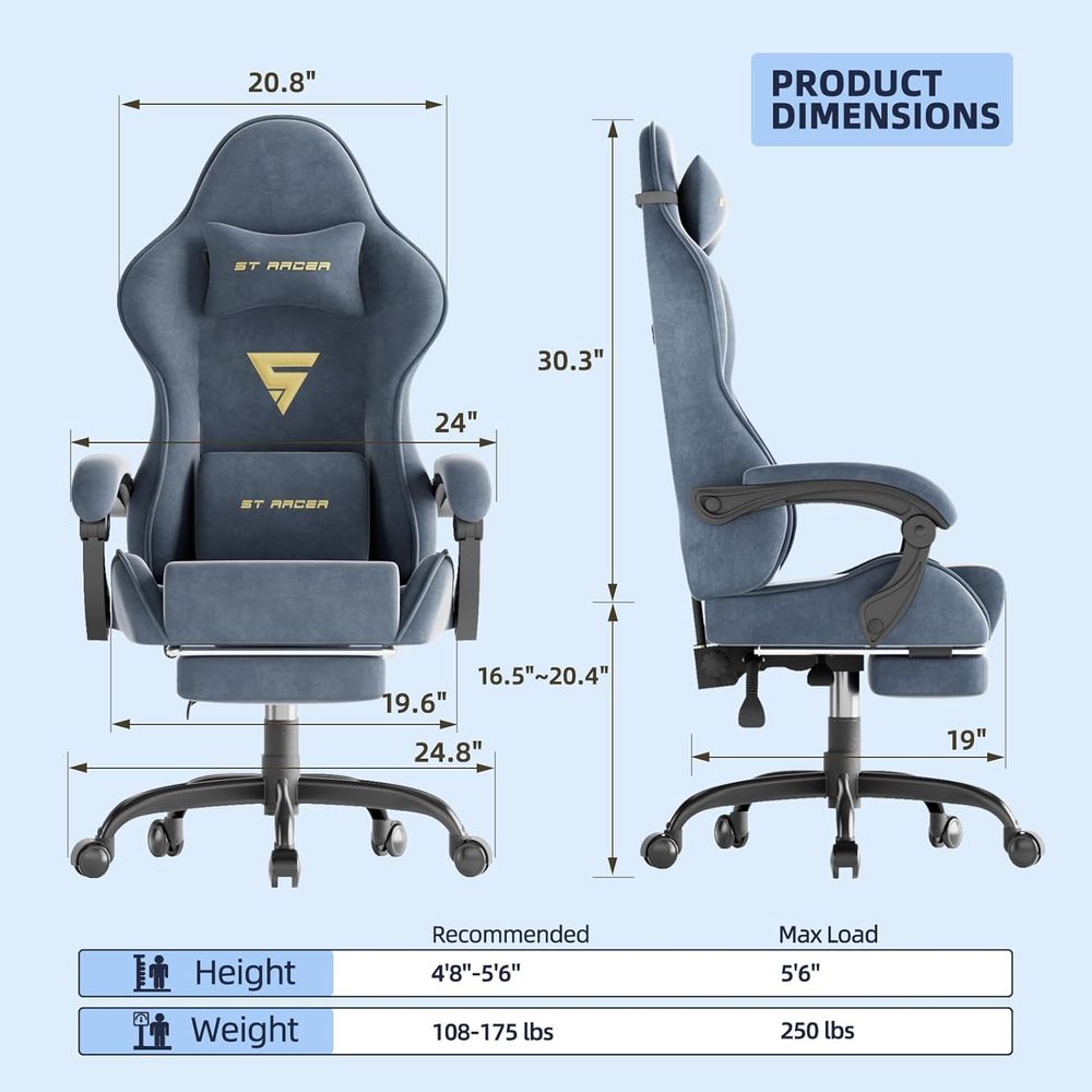 인체공학적 게이밍 의자(발받침대 및 마사지 기능 포함) - Home Office Chair 리뷰 및 가격